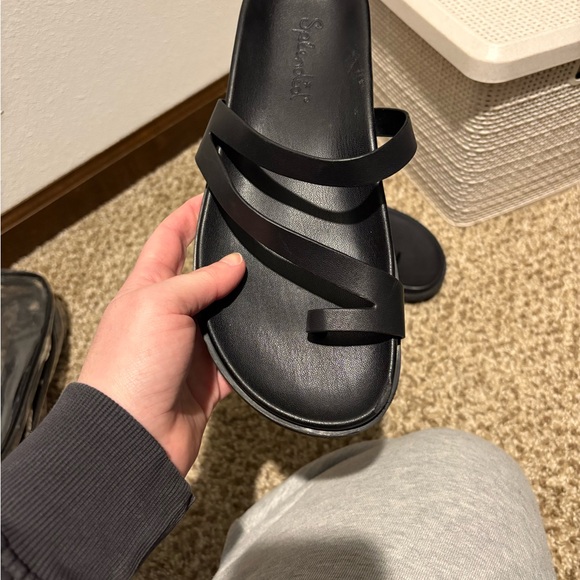 Black Strappy Slide Sandals - Picture 4 of 5